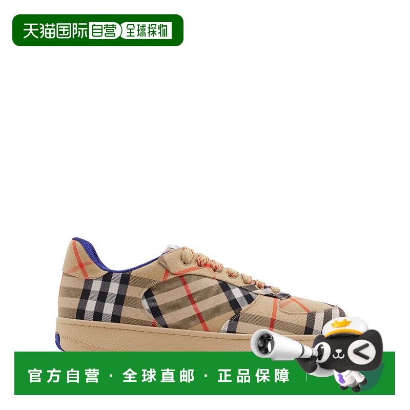 BURBERRY 男士运动鞋 8095276 CO 浅棕色 Checked Box Sneakers