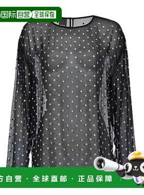 PINKO 女士衬衫 1G14XQY18YKAMUTZ99 AW2023 黑色 波点圆领长袖衬