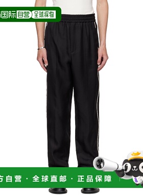 1h可退 潮奢 Jil Sander 吉尔 桑达 男士 黑色滚边长裤 J61KA0061