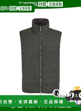 FENDI 男士夹克 FAA955ATNAF0GZ4 AW2024 黑色 双面FF衬垫 背心