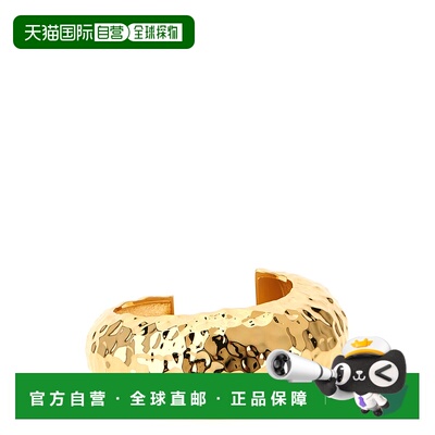 1h可退 潮奢 Self-Portrait 女士 'Hammered Cuff' 金色手链 RS26