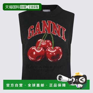 AW2025 A1070264252 黑色 GRAPHIC VEST GANNI WOOL 女士针织衫