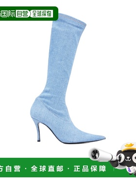 DIESEL 女士高跟鞋 Y02917P0585H0167 SS2023 蓝色 牛仔及膝长筒