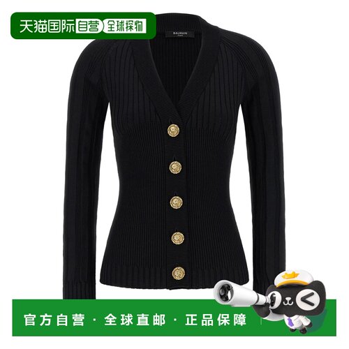 1h可退 BALMAIN 女士针织衫 GF1KL166KJ450PA SS2026 黑色开衫