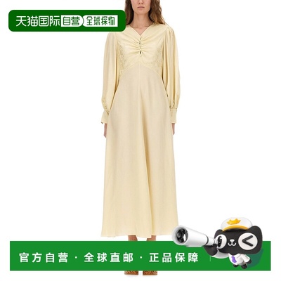 CHLOÉ 女士连衣裙 25ARO31115753 CO 黄色 RUCHED SILK DRESS