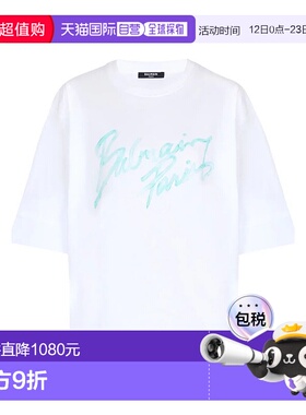 BALMAIN 女士T恤 GF1EG110BD41GXF SS2026 白色 SHORT SLEEVES 