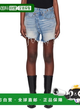 1h可退 潮奢 R13 女士 蓝色 Crossover 牛仔短裤 R13W6055D111D
