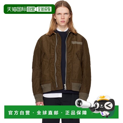 Sacai 男士 棕色 Treated Nylon Twill 飞行员夹克 2603913M601BR