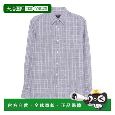 BRIONI 男士衬衫 SCAY0LPD1134196 SS2026 灰色 长袖衬衫亚麻