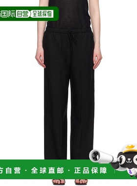 1h可退 潮奢 TOTÊME 女士 黑色 Fluid Drawstring 长裤 242WRB170
