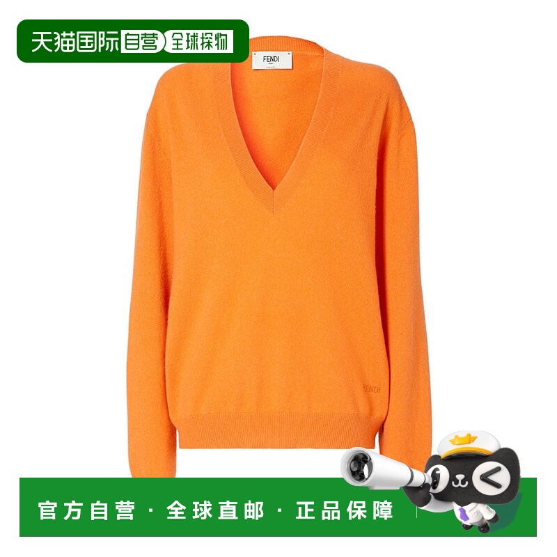 1h可退 FENDI 女士针织衫 FZXE34AW4GF1UKJ SS2026 橙色 罗纹套头