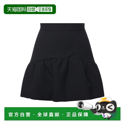 PINKO 女士半身裙 105767A2QVZ99 AW2025 黑色 Ruffled Miniskirt