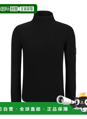 PRADA 男士针织毛衣 UMR620SOOO15O6F0002 AW2024 黑色高领针织衫
