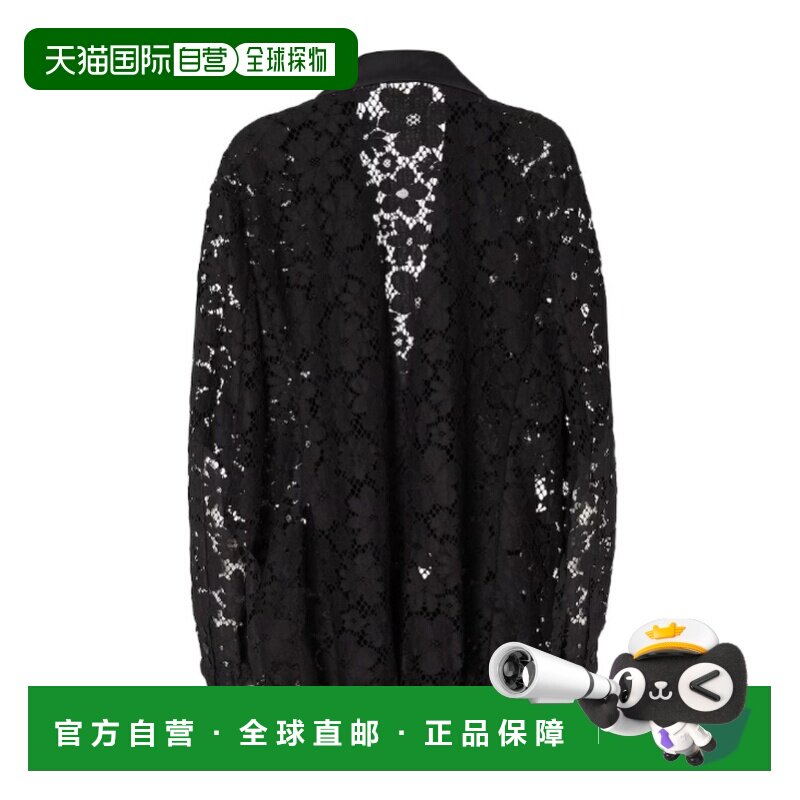 FENDI 女士针织衫 FJ7699AW9DF0GME SS2026 黑色 单排扣蕾丝外套