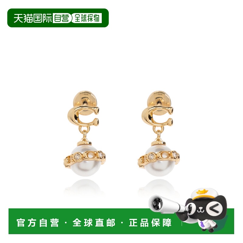 1h可退 COACH 女士耳饰 37517816GLD107 SS2025 色 耳环珍珠配饰