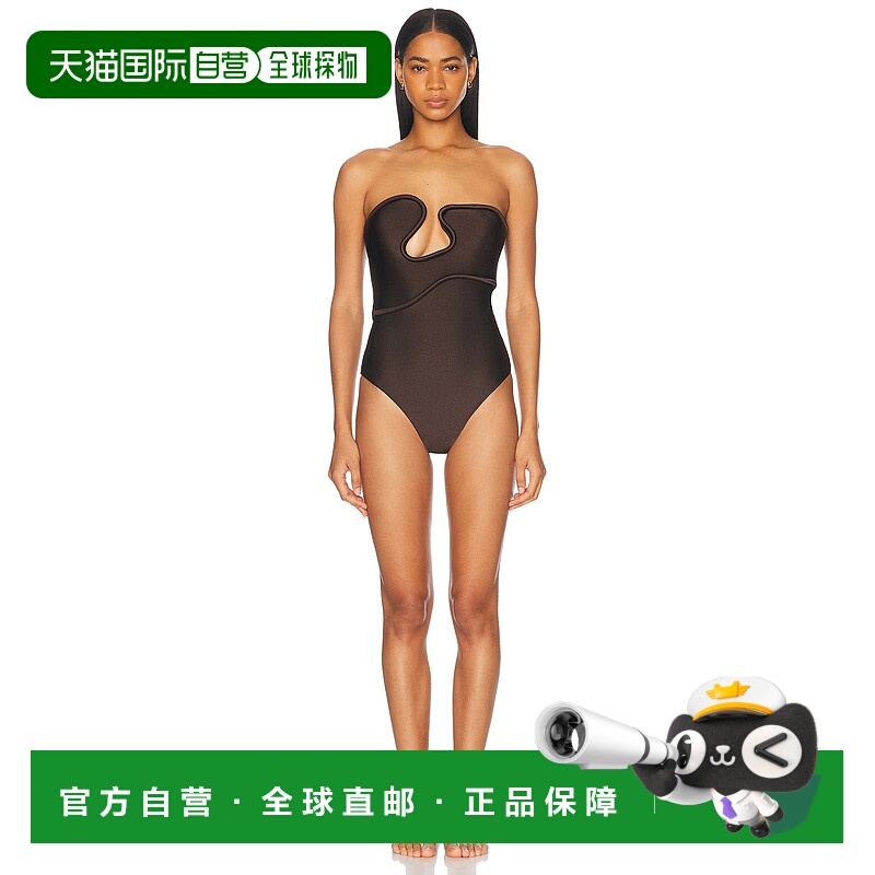 1h可退 潮奢 Adriana Degreas 女士 波浪无肩带连身泳衣 MATC0445