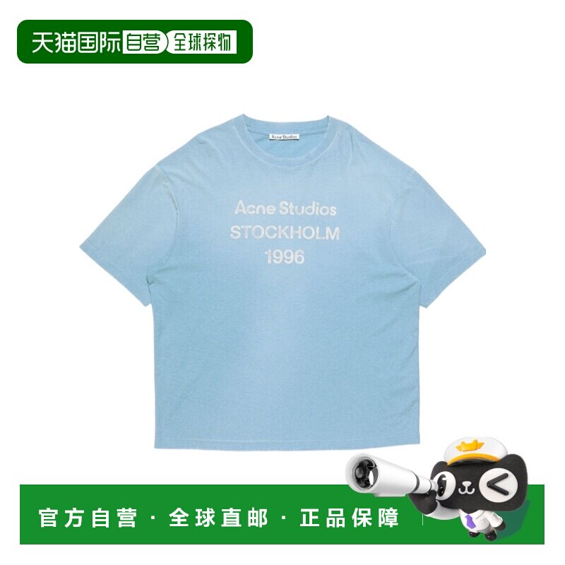 1h可退 ACNE STUDIOS 女士T恤 CL0196CDI CO 蓝色 短袖T恤