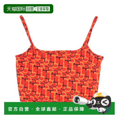GUCCI 女士背心吊带 828252ZAS9N7033 SS2025 橙色 Printed crop