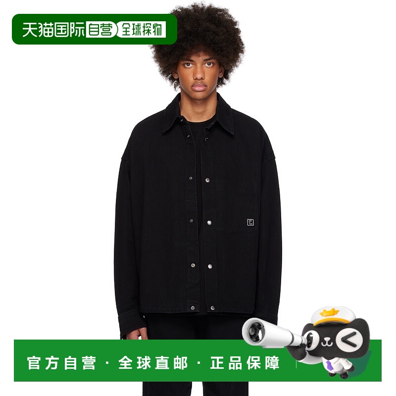 1h可退 潮奢 Wooyoungmi 吴阳米 男士 黑色 Pocket Detail 牛仔衬