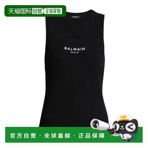 BALMAIN 女士背心吊带 HF1EB075BD10EAB CO 黑色 无袖背心上衣