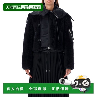 AW2024 黑色 Nylon SACAI with 2407459001 jacket faux 女士外套