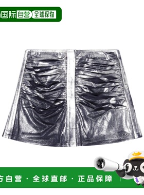 DIESEL 女士半身裙 A175940HQAI81E SS2025 灰色 弹力迷你半身裙