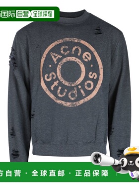 1h可退 潮奢 Acne Studios 艾克妮 男士 黑色徽标印花套头衫 CI01