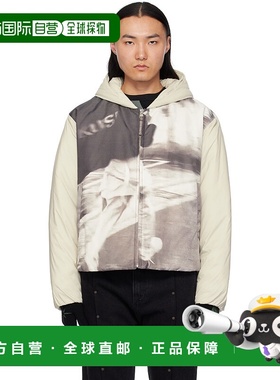 1h可退 潮奢 KUSIKOHC 男士 灰白色 & 灰色 Padded Printed 夹克