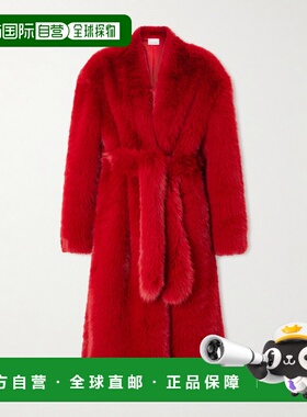 1h可退 潮奢 The Frankie Shop 女士 Destini 束带带里衬长毛绒大