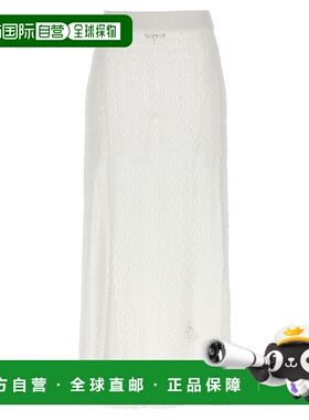 GANNI 女士半身裙 K2546135 AW2025 白色 'Shiny Pointelle Knit'