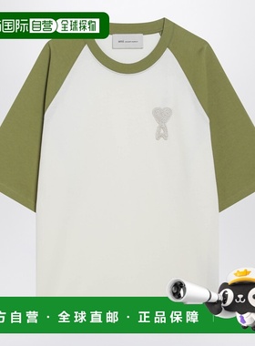 潮奢 Ami Paris 女士 White/matcha Ami De Coeur T恤 UTS379726A