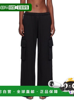 1h可退 潮奢 Palm Angels 棕榈天使 女士 黑色抽绳工装裤 PWCF016