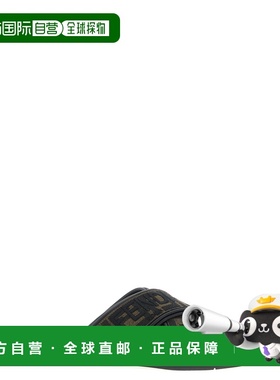 FENDI 男士凉鞋 7X1548AJZEF0R7R CO 黑色 Embroidered canvas Fu