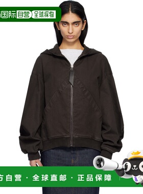 1h可退 潮奢 The Attico 女士 棕色连帽飞行员夹克 250WCB00066DD