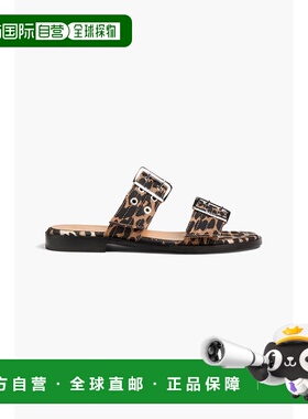 潮奢 GANNI 甘尼 女士 豹纹牛仔布凉鞋 S3236943LEOPARD