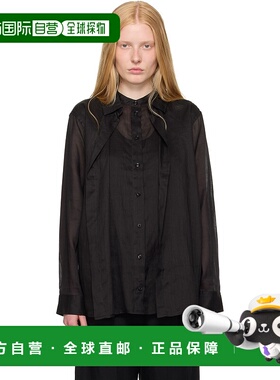 1h可退 潮奢 TOTÊME 女士 黑色 Double Collar 衬衫 253WRT0544FB