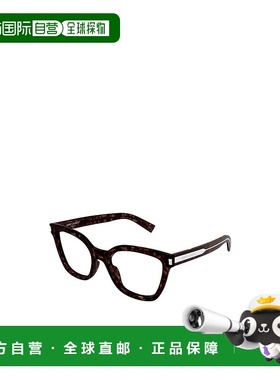SAINT LAURENT 女士眼镜 SL748002 AW2024 黑色 徽标平光镜