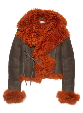 ACNE STUDIOS 女士西服 A70115ABY AW2022 棕色 徽标羊毛皮边饰休