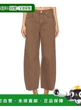 潮奢 blank nyc 女士 咖啡色横条牛仔裤 72XV3641