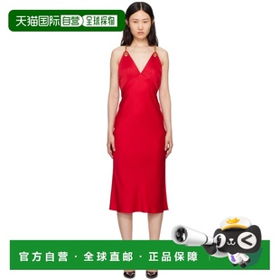 1h可退 潮奢 Moschino 莫斯奇诺 女士 红色 Chains & Hearts 连衣