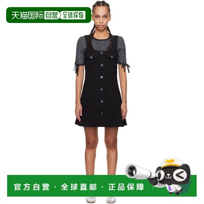 1h可退 潮奢 GANNI 甘尼 女士 黑色 Bonded Crepe 连衣裙 W0187