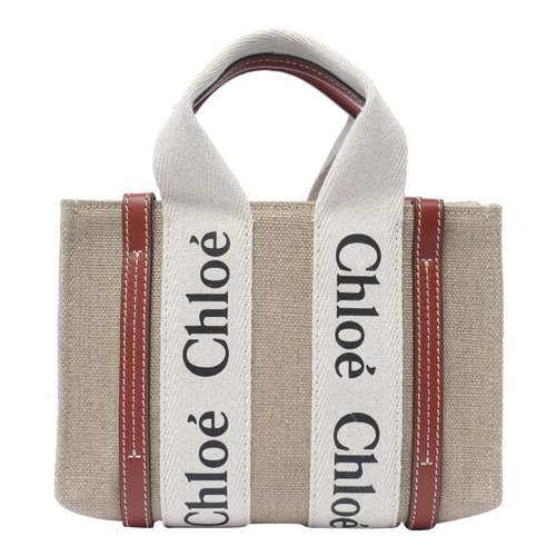 CHLOÉ 女士手提包 C22AP237I2690U CO 花色 Woody Linen Mini Tot