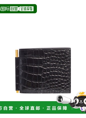 1h可退 TOM FORD 男士钱包 Y0412LCL439GNAA SS2026 黑色 对折钱