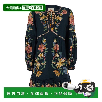 潮奢 FARM RIO 女士 closure 多色水手领打结全幅印花布织连衣裙