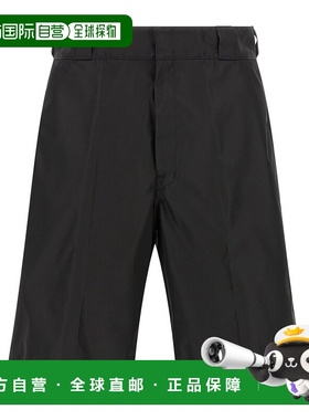 PRADA 女士短裤 SPG321WQ8SWMOF0002 AW2025 黑色 腰带袢短裤