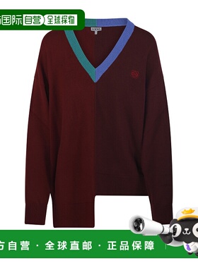 LOEWE 女士针织衫 S540Y14KGO6654 AW2025 红色 不对称羊毛毛衣