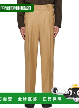 1h可退 潮奢 Feng Chen Wang 男士 驼色 Slashed Wide 长裤 FMS19