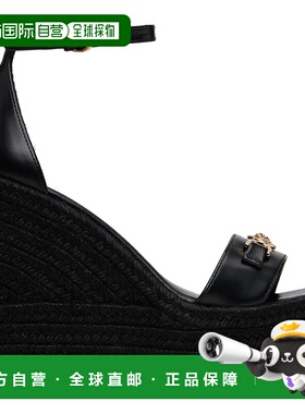 1h可退 潮奢 versace 范思哲 女士 黑色 Medusa '95 Leather Wedg