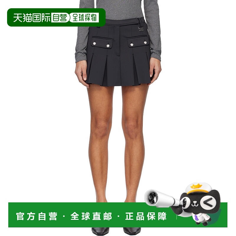 1h可退 潮奢 GANNI 甘尼 女士 黑色刀褶短裙 W0517