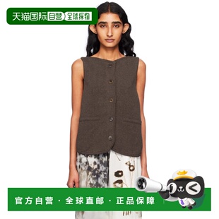 1h可退 潮奢 CORDERA 女士 棕色船形领马甲 252018BRU针织